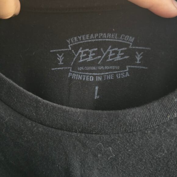 Yee Yee T-Shirt Size Large – Patriotic Skull Tee, Blue Collar, Country Style - Picture 3 of 4